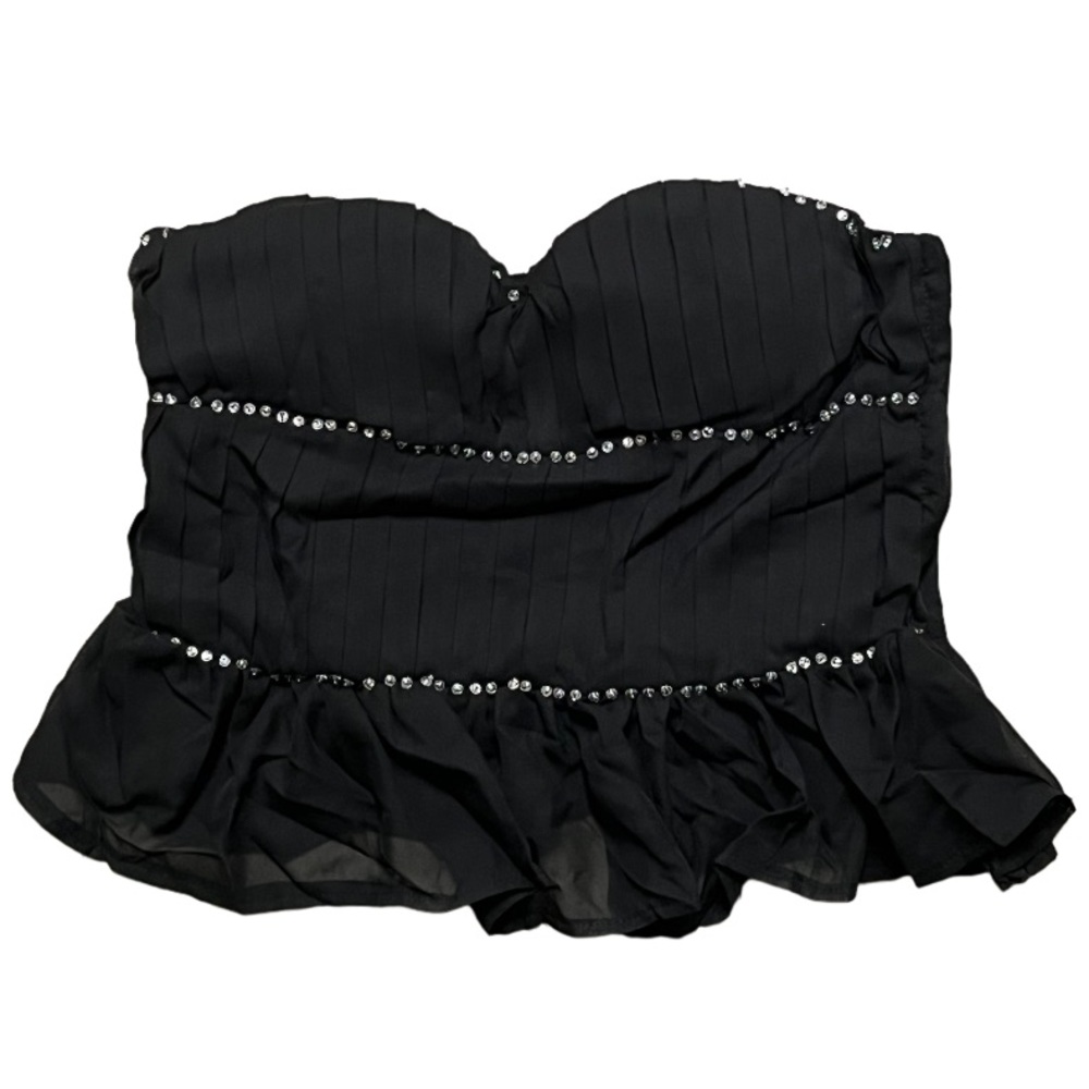 Black strapless crop top (Large) NWT